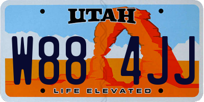 UT license plate W884JJ