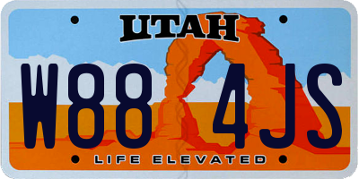 UT license plate W884JS
