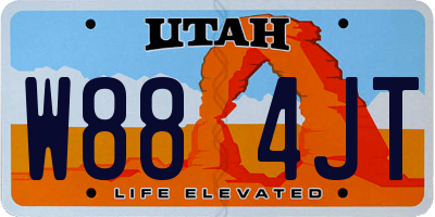 UT license plate W884JT
