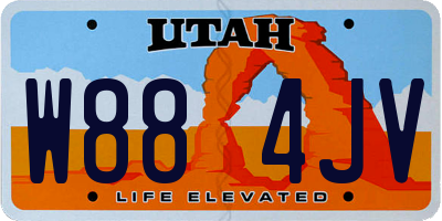 UT license plate W884JV
