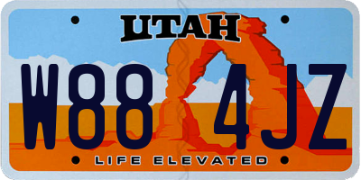 UT license plate W884JZ