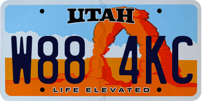 UT license plate W884KC