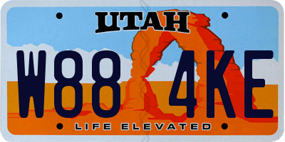 UT license plate W884KE