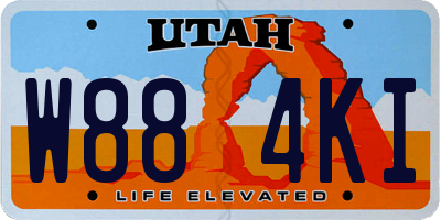 UT license plate W884KI