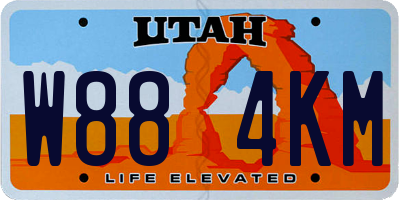UT license plate W884KM