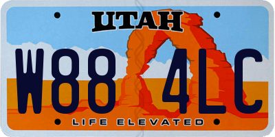 UT license plate W884LC