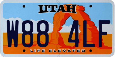 UT license plate W884LF