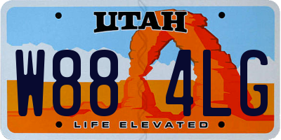UT license plate W884LG