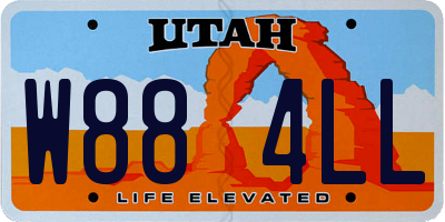 UT license plate W884LL