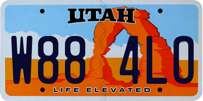 UT license plate W884LO