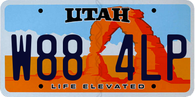 UT license plate W884LP