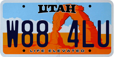 UT license plate W884LU