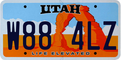 UT license plate W884LZ