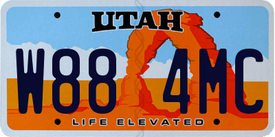 UT license plate W884MC