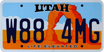UT license plate W884MG