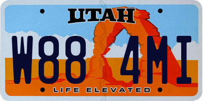 UT license plate W884MI