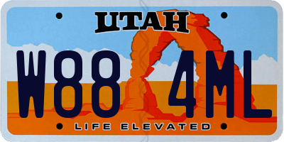 UT license plate W884ML