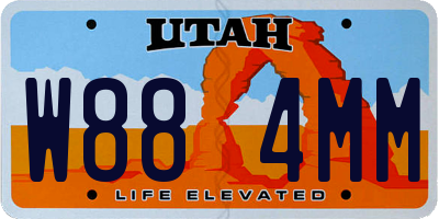 UT license plate W884MM