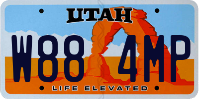UT license plate W884MP