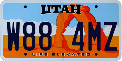 UT license plate W884MZ