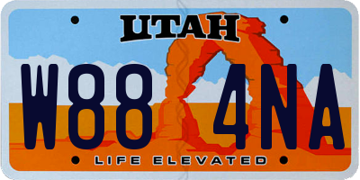 UT license plate W884NA