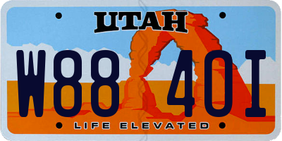 UT license plate W884OI