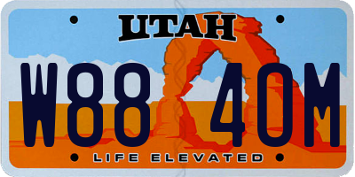 UT license plate W884OM