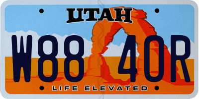 UT license plate W884OR