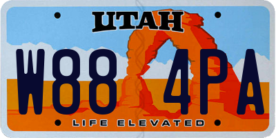 UT license plate W884PA