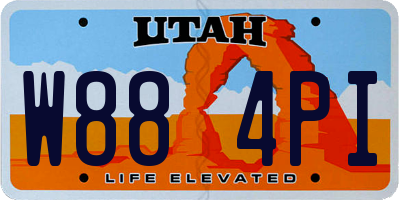 UT license plate W884PI