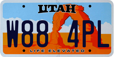 UT license plate W884PL