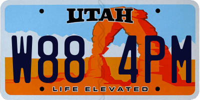UT license plate W884PM