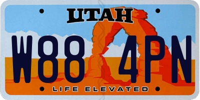 UT license plate W884PN