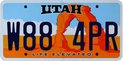 UT license plate W884PR