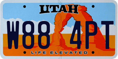 UT license plate W884PT