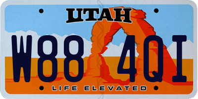 UT license plate W884QI