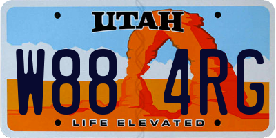 UT license plate W884RG