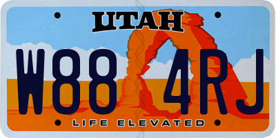 UT license plate W884RJ