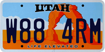 UT license plate W884RM
