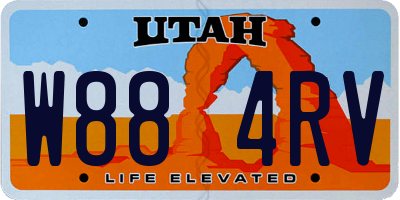 UT license plate W884RV