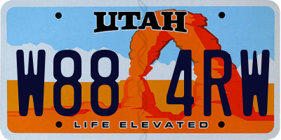 UT license plate W884RW