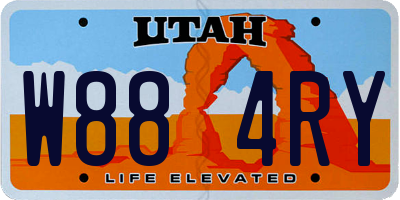 UT license plate W884RY