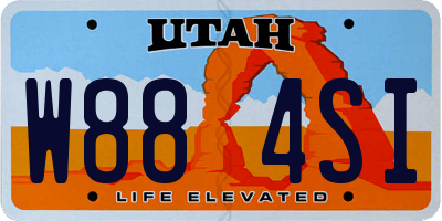 UT license plate W884SI