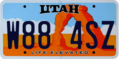 UT license plate W884SZ