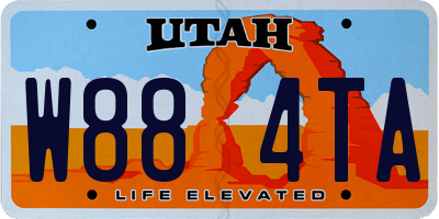 UT license plate W884TA