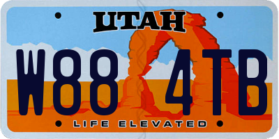 UT license plate W884TB