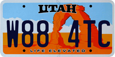 UT license plate W884TC