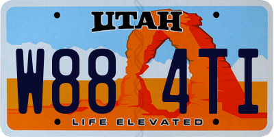 UT license plate W884TI