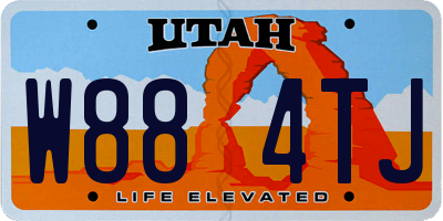 UT license plate W884TJ