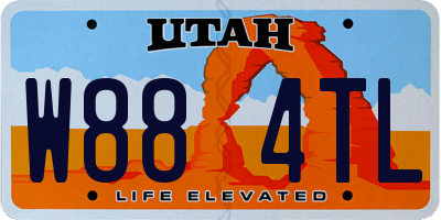 UT license plate W884TL